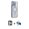 MARSİLYAN™- iPhone 15 Pro Max Kılıf Zirve Doku Prime - Siyah 3D Antistatik Seramik Nano Ekran Koruyucu + PVD Metal Kamera Lens - GS