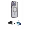 MARSİLYAN™- iPhone 15 Pro Max Kılıf Zirve Doku Prime - Siyah 3D Antistatik Seramik Nano Ekran Koruyucu + Raze Metal Kamera Lens - GS
