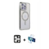 MARSİLYAN™- iPhone 15 Pro Max Kılıf Zirve Doku Prime - Siyah 3D Antistatik Seramik Nano Ekran Koruyucu + PVD Metal Kamera Lens - GS