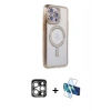 MARSİLYAN™- iPhone 15 Pro Max Kılıf Zirve Doku Prime - Siyah 3D Antistatik Seramik Nano Ekran Koruyucu + PVD Metal Kamera Lens - GS