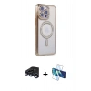 MARSİLYAN™- iPhone 15 Pro Max Kılıf Zirve Doku Prime - Siyah 3D Antistatik Seramik Nano Ekran Koruyucu + Raze Metal Kamera Lens - LT