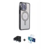 MARSİLYAN™- iPhone 15 Pro Max Kılıf Zirve Doku Prime - Siyah 3D Antistatik Seramik Nano Ekran Koruyucu + Raze Metal Kamera Lens - LT