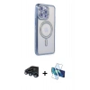 MARSİLYAN™- iPhone 15 Pro Max Kılıf Zirve Doku Prime - Siyah 3D Antistatik Seramik Nano Ekran Koruyucu + Raze Metal Kamera Lens - LT