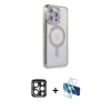 MARSİLYAN™- iPhone 15 Pro Max Kılıf Zirve Doku Prime - Siyah 3D Antistatik Seramik Nano Ekran Koruyucu + PVD Metal Kamera Lens - LT