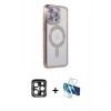 MARSİLYAN™- iPhone 15 Pro Max Kılıf Zirve Doku Prime - Siyah 3D Antistatik Seramik Nano Ekran Koruyucu + PVD Metal Kamera Lens - LT