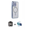 MARSİLYAN™- iPhone 15 Pro Max Kılıf Zirve Doku Prime - Siyah 3D Antistatik Seramik Nano Ekran Koruyucu + PVD Metal Kamera Lens - TU