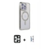 MARSİLYAN™- iPhone 15 Pro Max Kılıf Zirve Doku Prime - Siyah Bilvis 0.18mm Plus Cam Ekran Koruyucu + PVD Metal Kamera Lens - LT