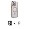 MARSİLYAN™- iPhone 15 Pro Max Kılıf Zirve Doku Prime - Siyah Bilvis 0.18mm Plus Cam Ekran Koruyucu + PVD Metal Kamera Lens - LT