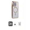 MARSİLYAN™- iPhone 15 Pro Max Kılıf Zirve Doku Prime - Siyah Bilvis 0.18mm Plus Cam Ekran Koruyucu + PVD Metal Kamera Lens - GI