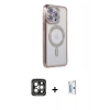 MARSİLYAN™- iPhone 15 Pro Max Kılıf Zirve Doku Prime - Siyah Bilvis 0.18mm Plus Cam Ekran Koruyucu + PVD Metal Kamera Lens - GI