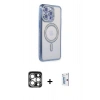 MARSİLYAN™- iPhone 15 Pro Max Kılıf Zirve Doku Prime - Siyah Bilvis 0.18mm Plus Cam Ekran Koruyucu + PVD Metal Kamera Lens - GS