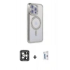 MARSİLYAN™- iPhone 15 Pro Max Kılıf Zirve Doku Prime - Siyah Bilvis 0.18mm Plus Cam Ekran Koruyucu + PVD Metal Kamera Lens - GI