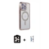 MARSİLYAN™- iPhone 15 Pro Max Kılıf Zirve Doku Prime - Siyah Bilvis 0.18mm Plus Cam Ekran Koruyucu + PVD Metal Kamera Lens - TU