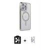 MARSİLYAN™- iPhone 15 Pro Max Kılıf Zirve Doku Prime - Siyah Bilvis 0.18mm Plus Cam Ekran Koruyucu + PVD Metal Kamera Lens - TU