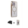 MARSİLYAN™- iPhone 15 Pro Max Kılıf Zirve Doku Prime - Siyah Bilvis 3D Cam Ekran Koruyucu + Raze Metal Kamera Lens - SH