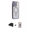 MARSİLYAN™- iPhone 15 Pro Max Kılıf Zirve Doku Prime - Siyah Bilvis 3D Cam Ekran Koruyucu + Raze Metal Kamera Lens - SH