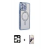 MARSİLYAN™- iPhone 15 Pro Max Kılıf Zirve Doku Prime - Siyah Bilvis 3D Mat Cam Ekran Koruyucu + PVD Metal Kamera Lens - GS