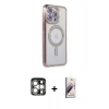 MARSİLYAN™- iPhone 15 Pro Max Kılıf Zirve Doku Prime - Siyah Bilvis 3D Mat Cam Ekran Koruyucu + PVD Metal Kamera Lens - GS
