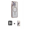 MARSİLYAN™- iPhone 15 Pro Max Kılıf Zirve Doku Prime - Siyah Bilvis 3D Mat Cam Ekran Koruyucu + PVD Metal Kamera Lens - SH