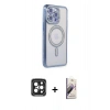 MARSİLYAN™- iPhone 15 Pro Max Kılıf Zirve Doku Prime - Siyah Bilvis 3D Mat Cam Ekran Koruyucu + PVD Metal Kamera Lens - SH