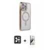 MARSİLYAN™- iPhone 15 Pro Max Kılıf Zirve Doku Prime - Siyah Bilvis 3D Mat Cam Ekran Koruyucu + PVD Metal Kamera Lens - SH