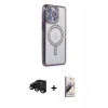 MARSİLYAN™- iPhone 15 Pro Max Kılıf Zirve Doku Prime - Siyah Bilvis 3D Mat Cam Ekran Koruyucu + Raze Metal Kamera Lens - SH