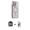 MARSİLYAN™- iPhone 15 Pro Max Kılıf Zirve Doku Prime - Siyah Bilvis 3D Mat Cam Ekran Koruyucu + PVD Metal Kamera Lens - TU