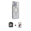 MARSİLYAN™- iPhone 15 Pro Max Kılıf Zirve Doku Prime - Siyah Bilvis 3D Mat Cam Ekran Koruyucu + PVD Metal Kamera Lens - TU