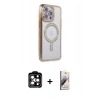 MARSİLYAN™- iPhone 15 Pro Max Kılıf Zirve Doku Prime - Siyah Bilvis 3D Mat Cam Ekran Koruyucu + PVD Metal Kamera Lens - TU