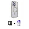 MARSİLYAN™- iPhone 15 Pro Max Kılıf Zirve Doku Prime - Siyah Bilvis 5in1 3D Magic Cam Ekran Koruyucu + PVD Metal Kamera Lens - GI