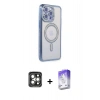 MARSİLYAN™- iPhone 15 Pro Max Kılıf Zirve Doku Prime - Siyah Bilvis 5in1 3D Magic Cam Ekran Koruyucu + PVD Metal Kamera Lens - GI