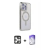 MARSİLYAN™- iPhone 15 Pro Max Kılıf Zirve Doku Prime - Siyah Bilvis 5in1 3D Magic Cam Ekran Koruyucu + PVD Metal Kamera Lens - GS