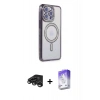 MARSİLYAN™- iPhone 15 Pro Max Kılıf Zirve Doku Prime - Siyah Bilvis 5in1 3D Magic Cam Ekran Koruyucu + Raze Metal Kamera Lens - TMGI