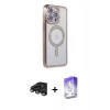 MARSİLYAN™- iPhone 15 Pro Max Kılıf Zirve Doku Prime - Siyah Bilvis 5in1 3D Magic Cam Ekran Koruyucu + Raze Metal Kamera Lens - TMGI
