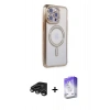 MARSİLYAN™- iPhone 15 Pro Max Kılıf Zirve Doku Prime - Siyah Bilvis 5in1 3D Magic Cam Ekran Koruyucu + Raze Metal Kamera Lens - TMGI