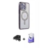MARSİLYAN™- iPhone 15 Pro Max Kılıf Zirve Doku Prime - Siyah Bilvis 5in1 5D Magic Hayalet Cam Ekran Koruyucu + Raze Metal Kamera Lens - GS