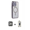 MARSİLYAN™- iPhone 15 Pro Max Kılıf Zirve Doku Prime - Siyah Bilvis Hayalet Cam Ekran Koruyucu + PVD Metal Kamera Lens - GI