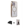 MARSİLYAN™- iPhone 15 Pro Max Kılıf Zirve Doku Prime - Siyah Bilvis Hayalet Cam Ekran Koruyucu + Raze Metal Kamera Lens - TMGI