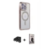 MARSİLYAN™- iPhone 15 Pro Max Kılıf Zirve Doku Prime - Siyah Bilvis Hayalet Cam Ekran Koruyucu + Raze Metal Kamera Lens - TMGI