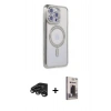 MARSİLYAN™- iPhone 15 Pro Max Kılıf Zirve Doku Prime - Siyah Bilvis Hayalet Cam Ekran Koruyucu + Raze Metal Kamera Lens - TMGI