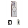 MARSİLYAN™- iPhone 15 Pro Max Kılıf Zirve Doku Prime - Siyah Bilvis Hayalet Cam Ekran Koruyucu + PVD Metal Kamera Lens - TU