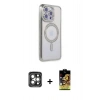MARSİLYAN™- iPhone 15 Pro Max Kılıf Zirve Doku Prime - Siyah Buffer Cam Ekran Koruyucu + PVD Metal Kamera Lens - GI