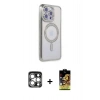 MARSİLYAN™- iPhone 15 Pro Max Kılıf Zirve Doku Prime - Siyah Buffer Cam Ekran Koruyucu + PVD Metal Kamera Lens - GS