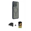 MARSİLYAN™- iPhone 15 Pro Max Kılıf Zirve Doku Prime - Siyah Buffer Cam Ekran Koruyucu + Raze Metal Kamera Lens - GS