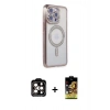 MARSİLYAN™- iPhone 15 Pro Max Kılıf Zirve Doku Prime - Siyah Buffer Cam Ekran Koruyucu + PVD Metal Kamera Lens - TU