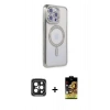 MARSİLYAN™- iPhone 15 Pro Max Kılıf Zirve Doku Prime - Siyah Buffer Cam Ekran Koruyucu + PVD Metal Kamera Lens - SH
