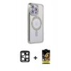 MARSİLYAN™- iPhone 15 Pro Max Kılıf Zirve Doku Prime - Siyah Buffer Cam Ekran Koruyucu + PVD Metal Kamera Lens - LT