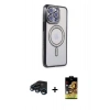 MARSİLYAN™- iPhone 15 Pro Max Kılıf Zirve Doku Prime - Siyah Buffer Cam Ekran Koruyucu + Raze Metal Kamera Lens - LT