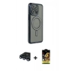 MARSİLYAN™- iPhone 15 Pro Max Kılıf Zirve Doku Prime - Siyah Buffer Cam Ekran Koruyucu + Raze Metal Kamera Lens - LT