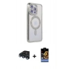 MARSİLYAN™- iPhone 15 Pro Max Kılıf Zirve Doku Prime - Siyah Buffer Hayalet Cam Ekran Koruyucu + Lacivert Raze Metal Kamera Lens